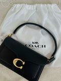 Coach Soft Tabby Shoulder Bag – Black Pebbled Leather with Gold Hardware